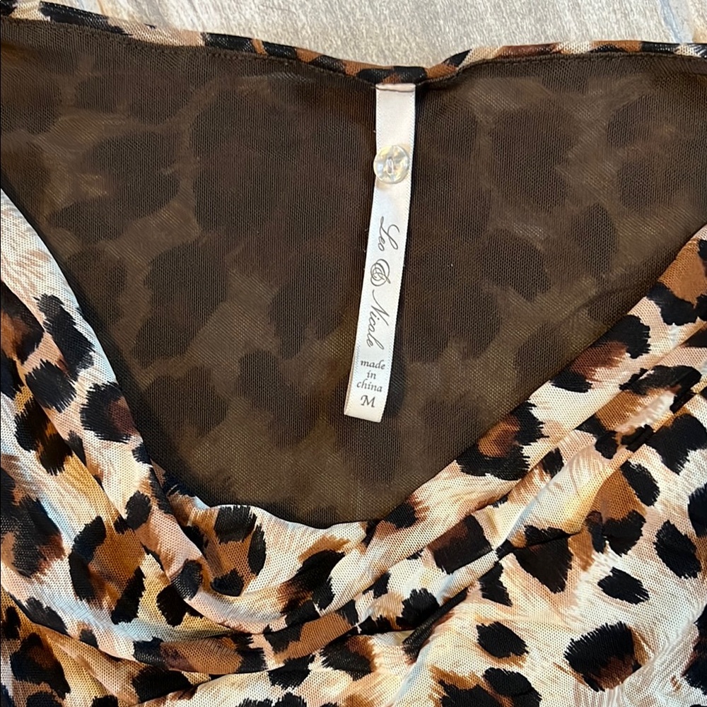 Leopard Print Leo $ Nicole Mesh Top